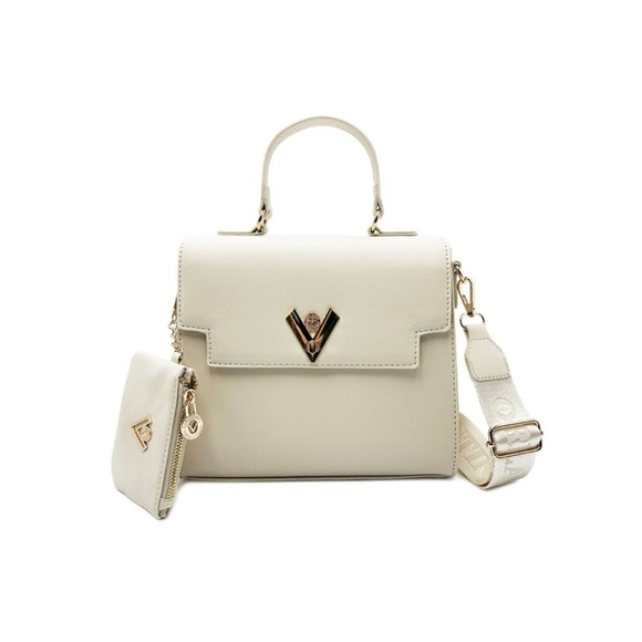 Valentino Orlandi Handbags - Valentino Orlandi Cream Vegan Leather Cream  Satchel with wallet